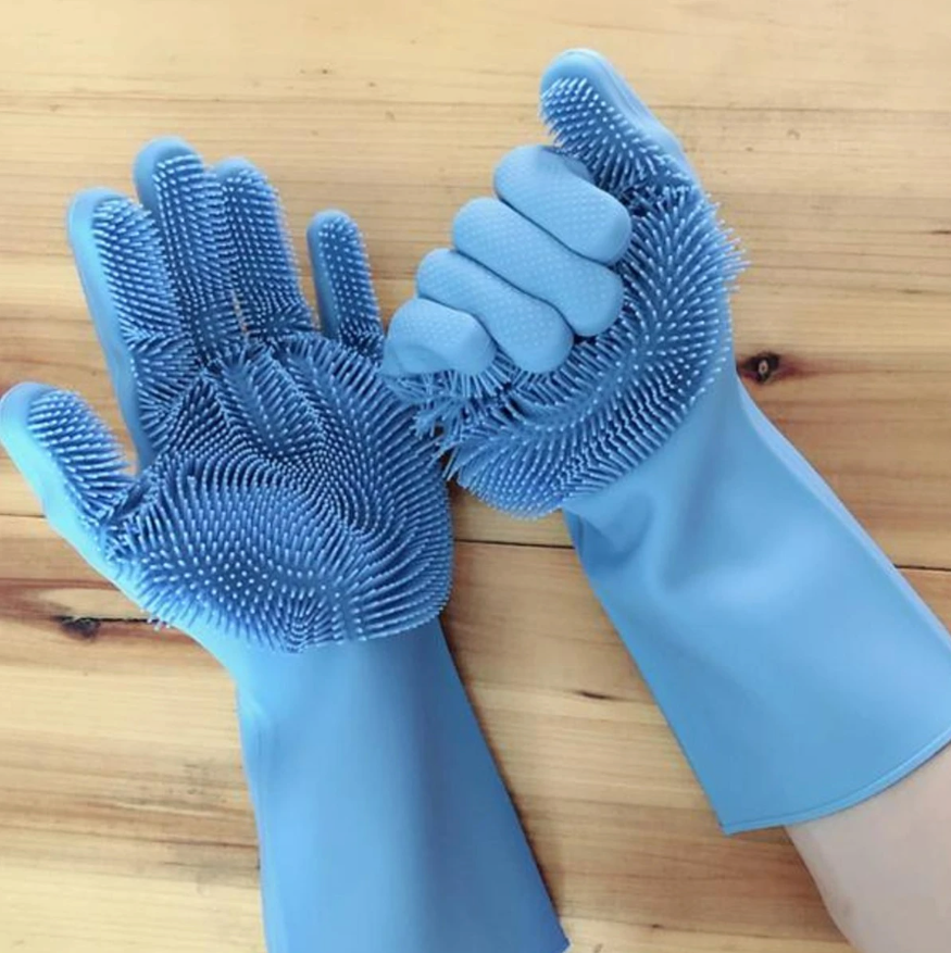 ( 1 জোড়া ) Silicone Kitchen Hand Gloves High Quality